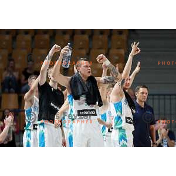 Jurij Macura in action during basketball friendly match between Slovenia and Netherlands in Arena Zlatorog, Celje, Slovenia on August 4, 2022