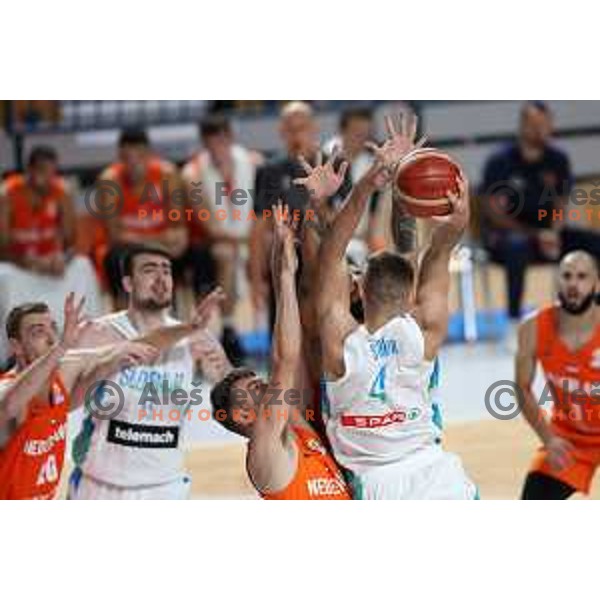 Gregor Glas in action during basketball friendly match between Slovenia and Netherlands in Arena Zlatorog, Celje, Slovenia on August 4, 2022