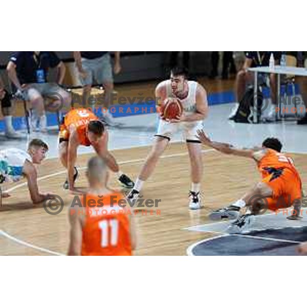 Robert Jurkovic in action during basketball friendly match between Slovenia and Netherlands in Arena Zlatorog, Celje, Slovenia on August 4, 2022