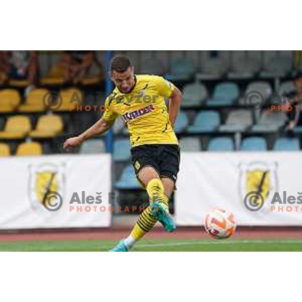 Nedim Hadzic scores goal during Prva Liga Telemach 2022-2023 football match between Kalcer Radomlje and Mura in Domzale, Slovenia on August 7, 2022