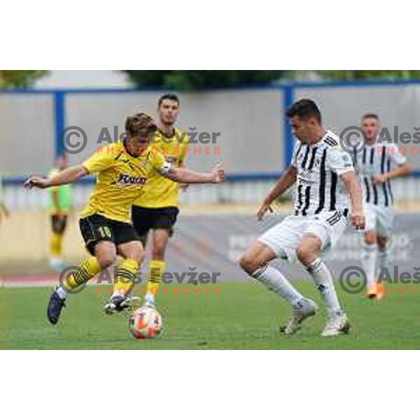 Luka Cerar in action during Prva Liga Telemach 2022-2023 football match between Kalcer Radomlje and Mura in Domzale, Slovenia on August 7, 2022