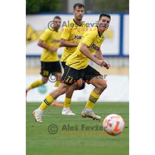 Leon Sever in action during Prva Liga Telemach 2022-2023 football match between Kalcer Radomlje and Mura in Domzale, Slovenia on August 7, 2022