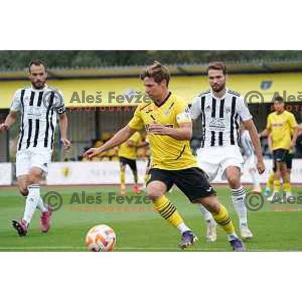Luka Cerar in action during Prva Liga Telemach 2022-2023 football match between Kalcer Radomlje and Mura in Domzale, Slovenia on August 7, 2022