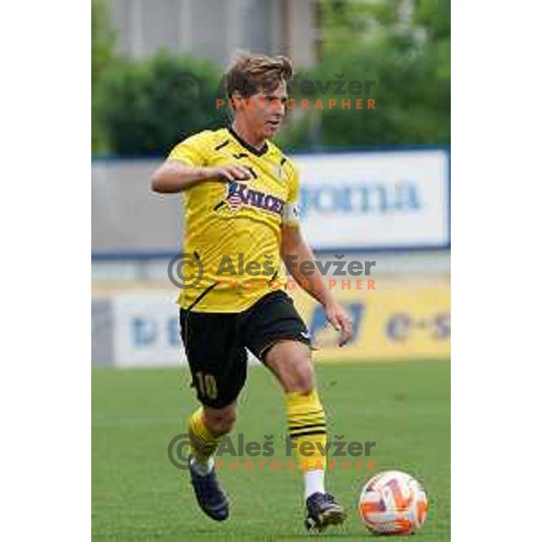 Luka Cerar in action during Prva Liga Telemach 2022-2023 football match between Kalcer Radomlje and Mura in Domzale, Slovenia on August 7, 2022