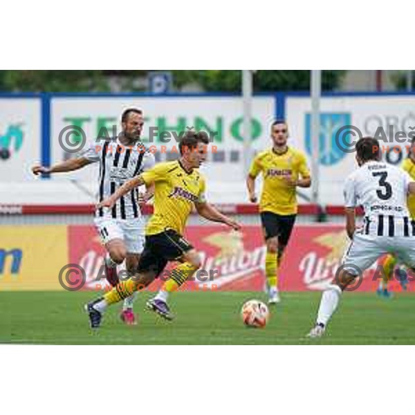 Luka Cerar in action during Prva Liga Telemach 2022-2023 football match between Kalcer Radomlje and Mura in Domzale, Slovenia on August 7, 2022