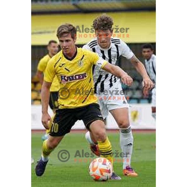 Luka Cerar in action during Prva Liga Telemach 2022-2023 football match between Kalcer Radomlje and Mura in Domzale, Slovenia on August 7, 2022