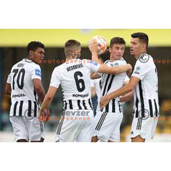 Mihael Klepac and Mirlind Daku celebrate goal during Prva Liga Telemach 2022-2023 football match between Kalcer Radomlje and Mura in Domzale, Slovenia on August 7, 2022