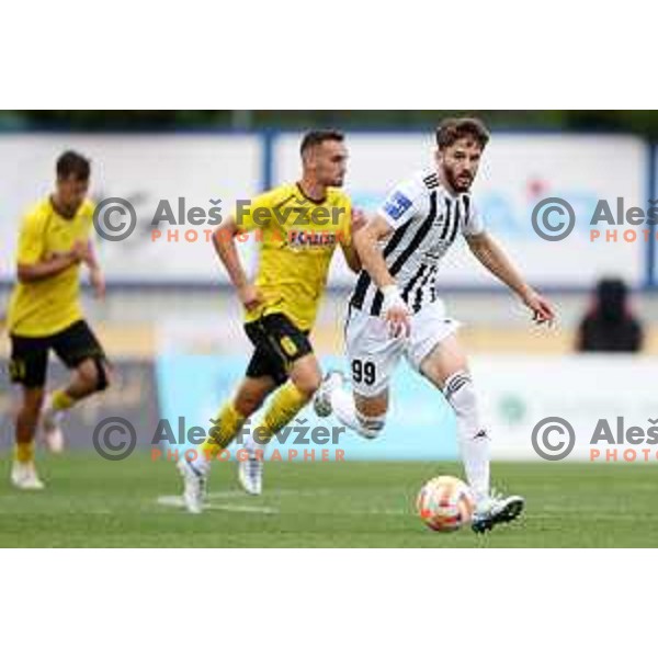 Dardan Shabanhaxhaj in action during Prva Liga Telemach 2022-2023 football match between Kalcer Radomlje and Mura in Domzale, Slovenia on August 7, 2022