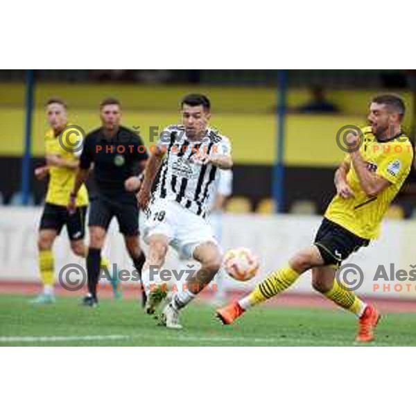 Mirlind Daku in action during Prva Liga Telemach 2022-2023 football match between Kalcer Radomlje and Mura in Domzale, Slovenia on August 7, 2022