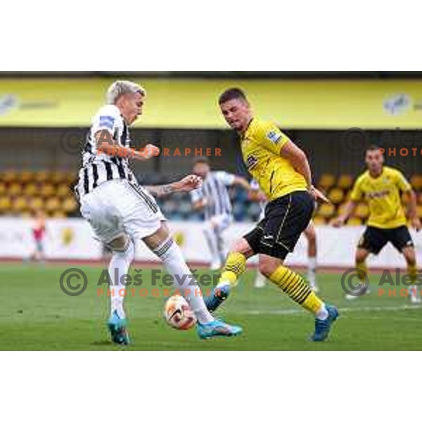 Tio Cipot in action during Prva Liga Telemach 2022-2023 football match between Kalcer Radomlje and Mura in Domzale, Slovenia on August 7, 2022