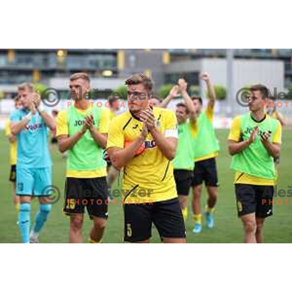 in action during Prva Liga Telemach 2022-2023 football match between Kalcer Radomlje and Mura in Domzale, Slovenia on August 7, 2022