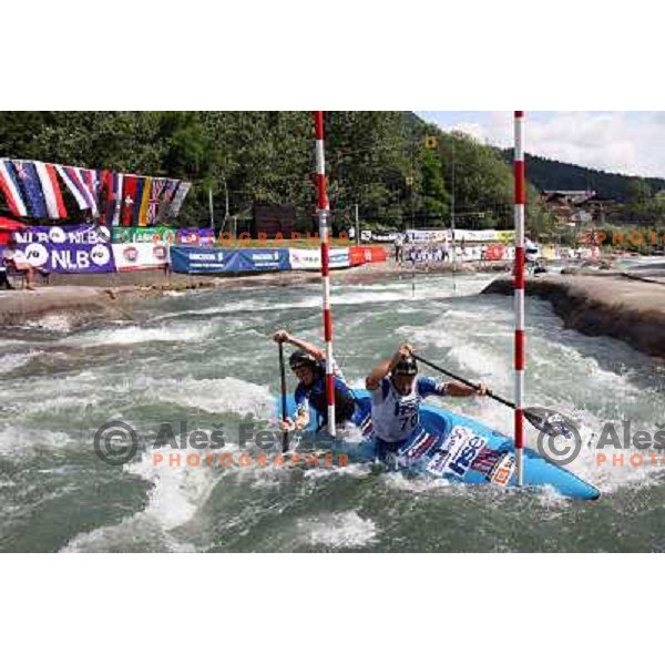 Visnar- Jarc (SLO) at qualification run at ICF Kayak&Canoe Slalom World Cup in Tacen, Ljubljana, Slovenia 28.6.2008. Photo by Ales Fevzer 