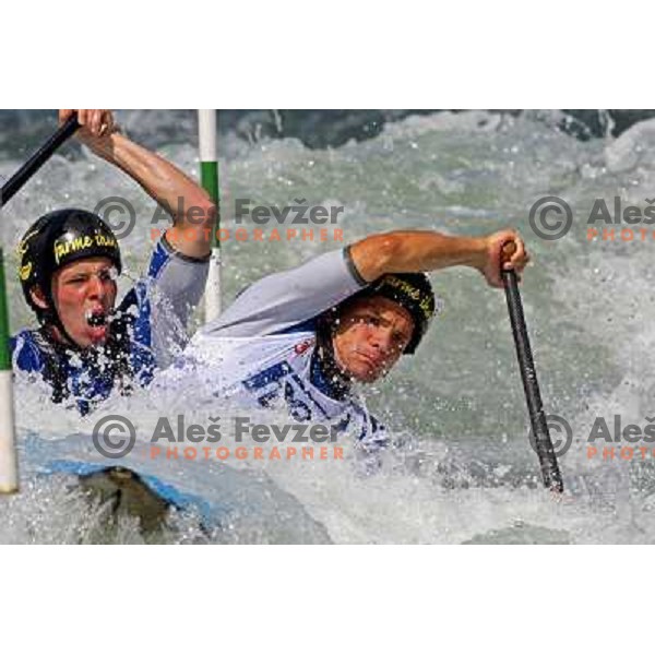 Visnar- Jarc (SLO) at qualification run at ICF Kayak&Canoe Slalom World Cup in Tacen, Ljubljana, Slovenia 28.6.2008. Photo by Ales Fevzer 