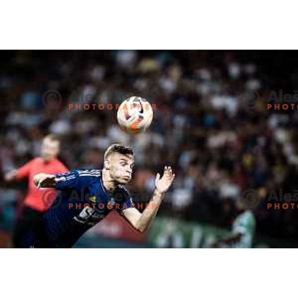Aljaz Antolin in action during Prva liga Telemach football match between Maribor and Olimpija in Ljudski vrt, Maribor, Slovenia on August 7, 2022. Photo: Jure Banfi