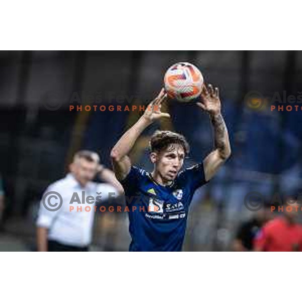 Andraz Zinic in action during Prva liga Telemach football match between Maribor and Olimpija in Ljudski vrt, Maribor, Slovenia on August 7, 2022. Photo: Jure Banfi