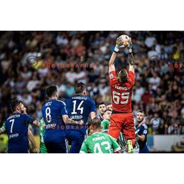 Matevz Vidovsek in action during Prva liga Telemach football match between Maribor and Olimpija in Ljudski vrt, Maribor, Slovenia on August 7, 2022. Photo: Jure Banfi