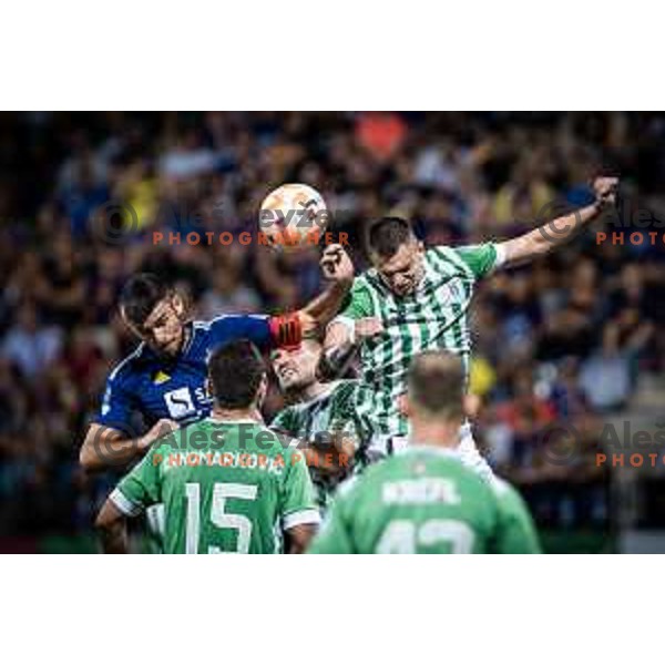 Rok Kronaveter vs in action during Prva liga Telemach football match between Maribor and Olimpija in Ljudski vrt, Maribor, Slovenia on August 7, 2022. Photo: Jure Banfi