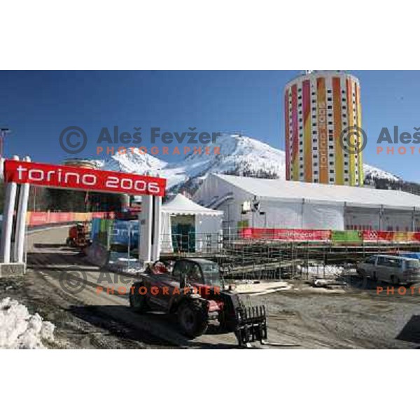 Olympic village in Sestriere during Torino 2006 Winter Olympic Games, Italy on February 10, 2006