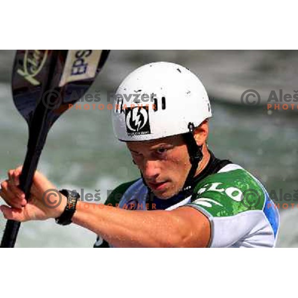 Jure Meglic (SLO) at qualification run at ICF Kayak&Canoe Slalom World Cup in Tacen, Ljubljana, Slovenia 28.6.2008. Photo by Ales Fevzer 