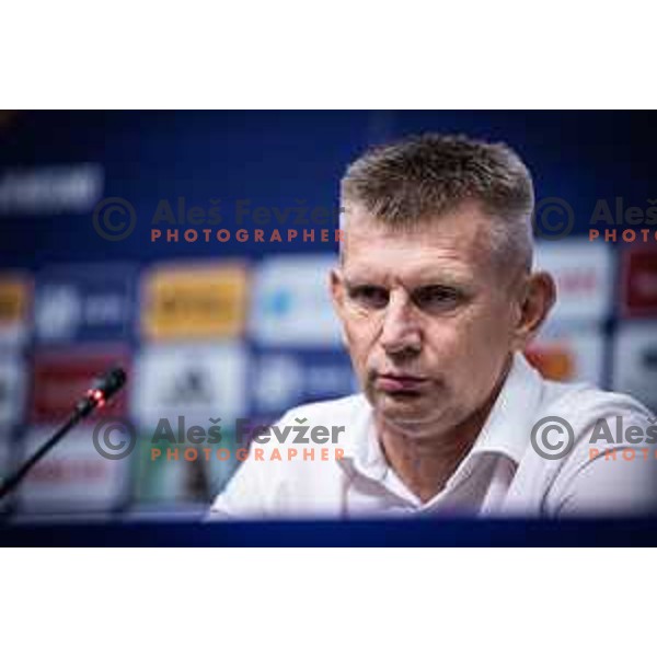 Radovan Karanovic, head coach of Maribor at the press conference during Prva liga Telemach football match between Maribor and Olimpija in Ljudski vrt, Maribor, Slovenia on August 7, 2022. Photo: Jure Banfi