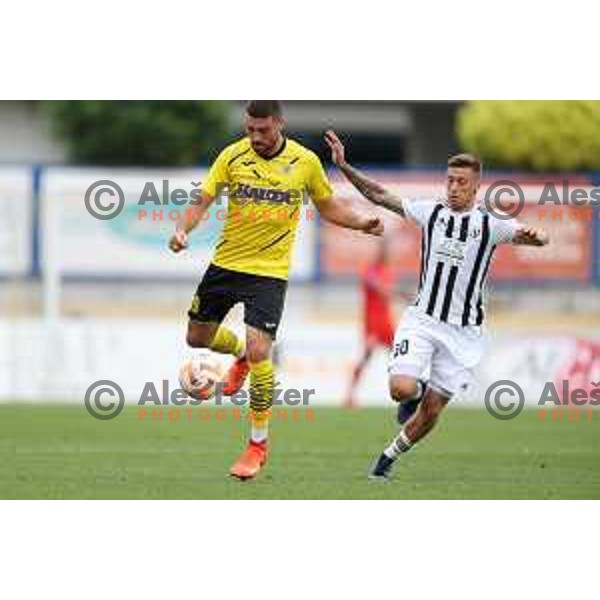 Martin Sroler in action during Prva Liga Telemach 2022-2023 football match between Kalcer Radomlje and Mura in Domzale, Slovenia on August 7, 2022