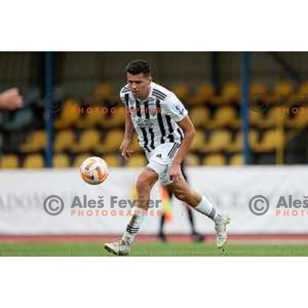 Mirlind Daku in action during Prva Liga Telemach 2022-2023 football match between Kalcer Radomlje and Mura in Domzale, Slovenia on August 7, 2022