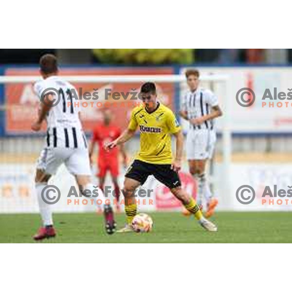 in action during Prva Liga Telemach 2022-2023 football match between Kalcer Radomlje and Mura in Domzale, Slovenia on August 7, 2022