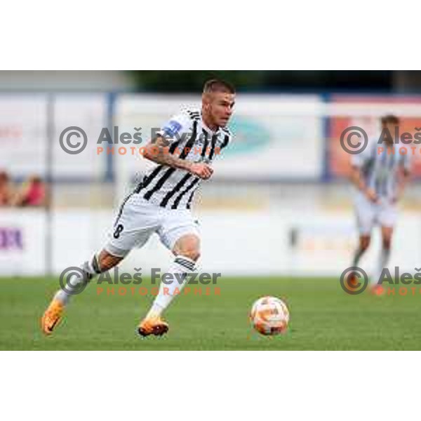 Luka Bobicanec in action during Prva Liga Telemach 2022-2023 football match between Kalcer Radomlje and Mura in Domzale, Slovenia on August 7, 2022