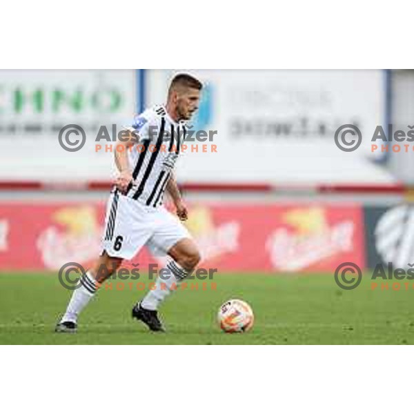 in action during Prva Liga Telemach 2022-2023 football match between Kalcer Radomlje and Mura in Domzale, Slovenia on August 7, 2022