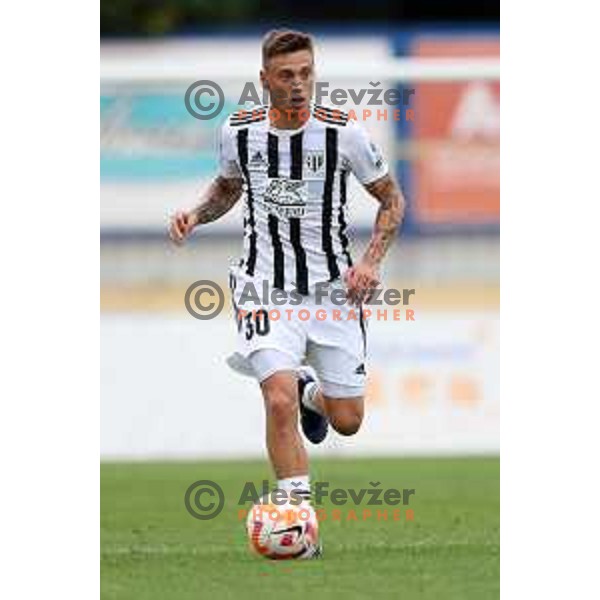 Martin Sroler in action during Prva Liga Telemach 2022-2023 football match between Kalcer Radomlje and Mura in Domzale, Slovenia on August 7, 2022