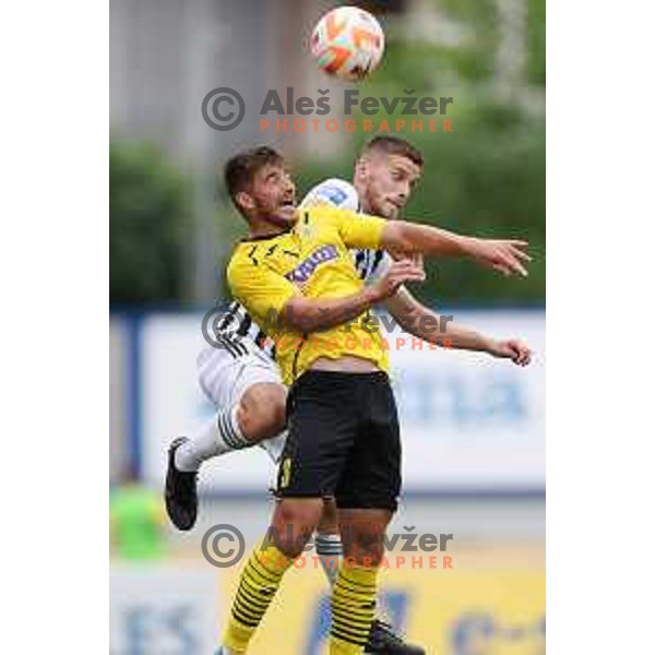 in action during Prva Liga Telemach 2022-2023 football match between Kalcer Radomlje and Mura in Domzale, Slovenia on August 7, 2022