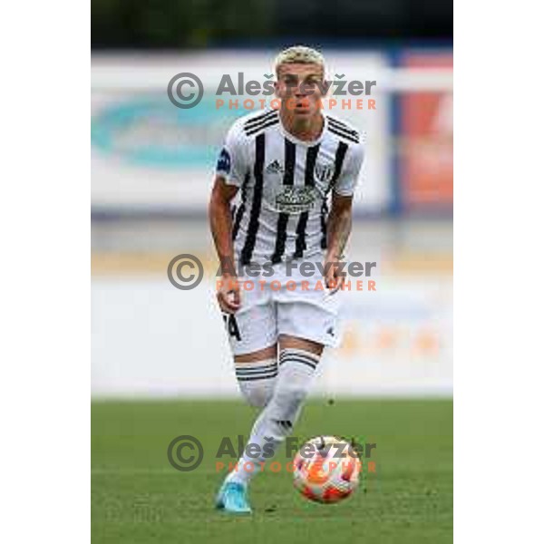 Tio Cipot in action during Prva Liga Telemach 2022-2023 football match between Kalcer Radomlje and Mura in Domzale, Slovenia on August 7, 2022