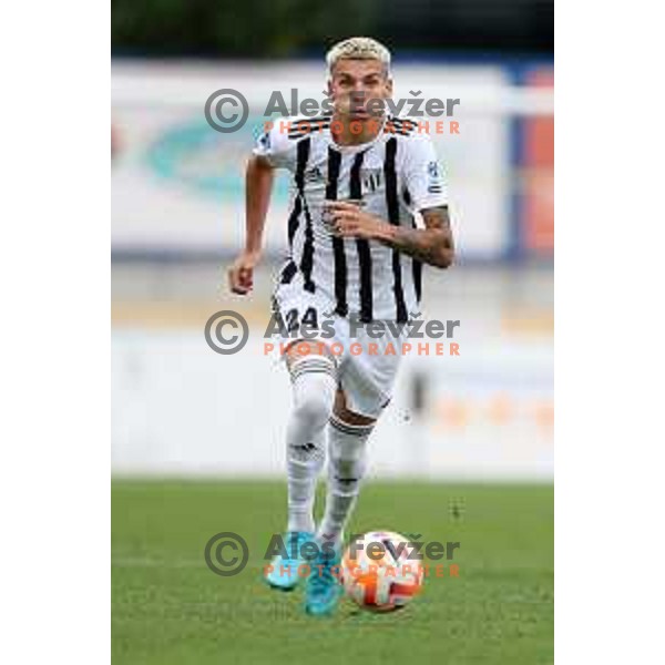 Tio Cipot in action during Prva Liga Telemach 2022-2023 football match between Kalcer Radomlje and Mura in Domzale, Slovenia on August 7, 2022