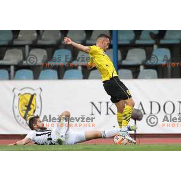 Nik Lorbek in action during Prva Liga Telemach 2022-2023 football match between Kalcer Radomlje and Mura in Domzale, Slovenia on August 7, 2022