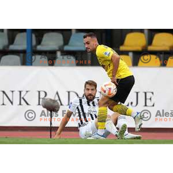 Nik Lorbek in action during Prva Liga Telemach 2022-2023 football match between Kalcer Radomlje and Mura in Domzale, Slovenia on August 7, 2022