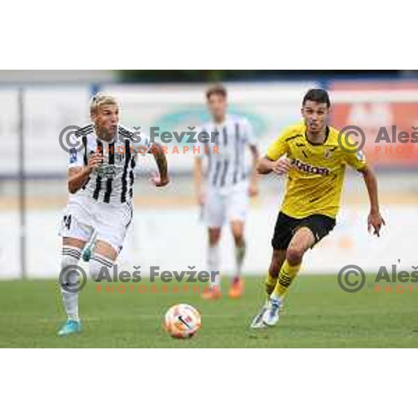 Tio Cipot in action during Prva Liga Telemach 2022-2023 football match between Kalcer Radomlje and Mura in Domzale, Slovenia on August 7, 2022