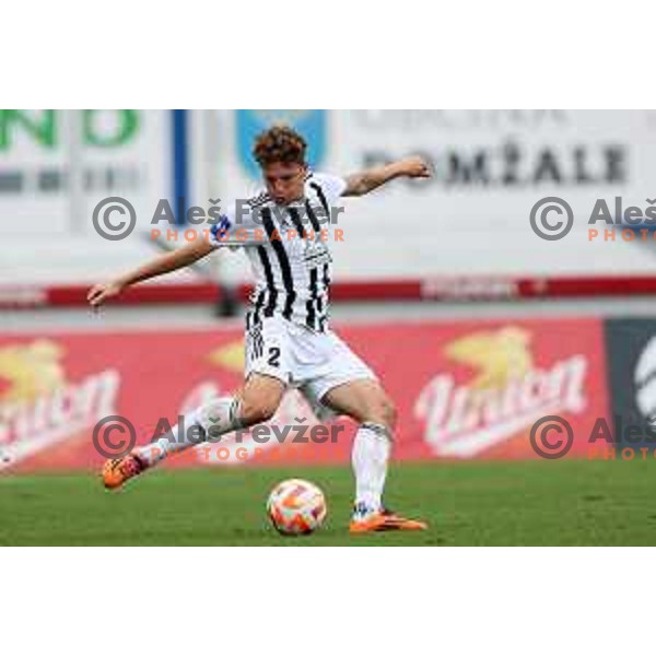 Kai Cipot in action during Prva Liga Telemach 2022-2023 football match between Kalcer Radomlje and Mura in Domzale, Slovenia on August 7, 2022