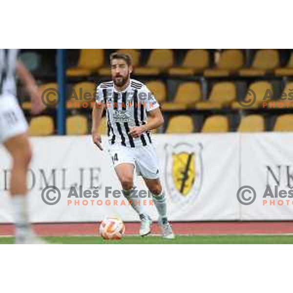 Nik Lorbek in action during Prva Liga Telemach 2022-2023 football match between Kalcer Radomlje and Mura in Domzale, Slovenia on August 7, 2022