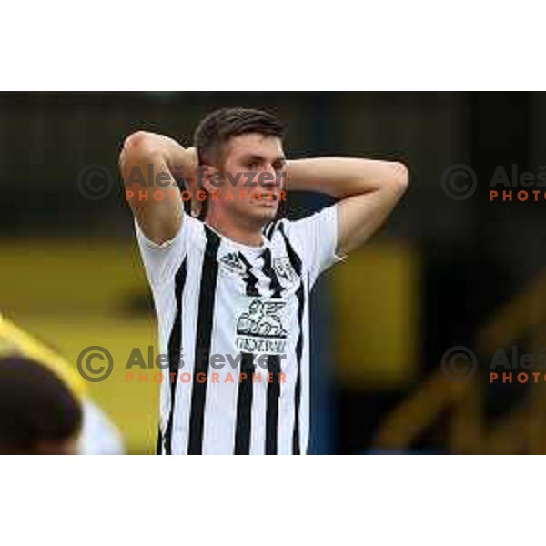 Mihael Klepac in action during Prva Liga Telemach 2022-2023 football match between Kalcer Radomlje and Mura in Domzale, Slovenia on August 7, 2022