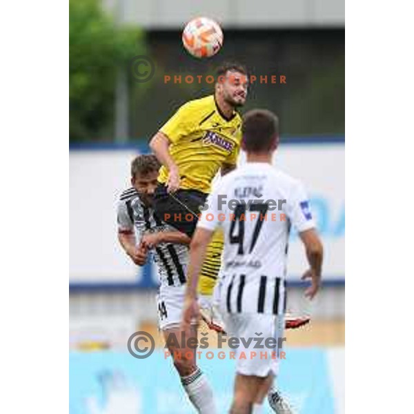 in action during Prva Liga Telemach 2022-2023 football match between Kalcer Radomlje and Mura in Domzale, Slovenia on August 7, 2022