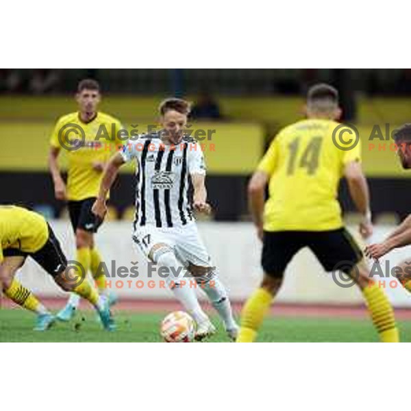 Josip Majic in action during Prva Liga Telemach 2022-2023 football match between Kalcer Radomlje and Mura in Domzale, Slovenia on August 7, 2022