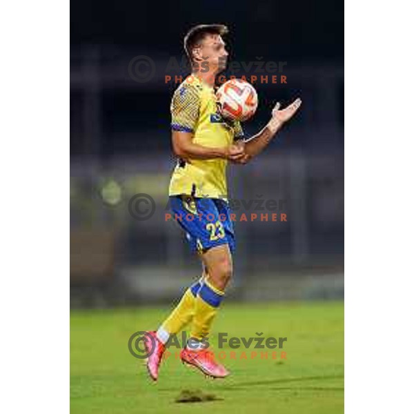 in action during Prva Liga Telemach 2022-2023 football match between Gorica and Koper in Nova Gorica, Slovenia on August 8, 2022