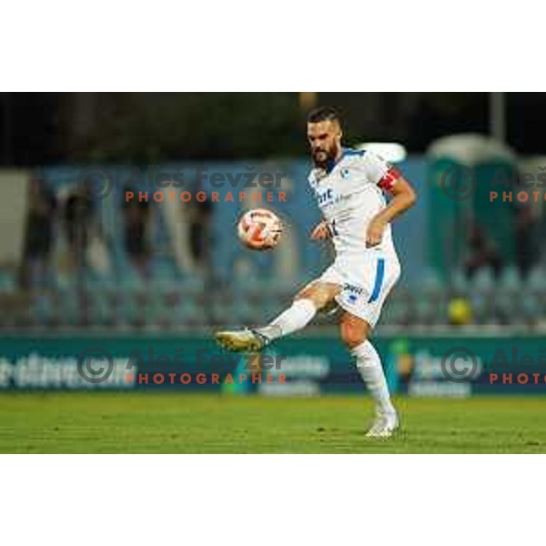 Nejc Mevlja in action during Prva Liga Telemach 2022-2023 football match between Gorica and Koper in Nova Gorica, Slovenia on August 8, 2022
