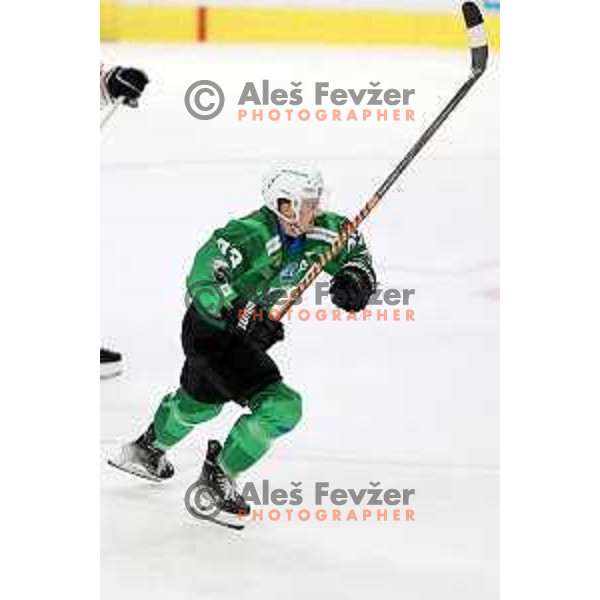 in action during preseason Ice hockey between SZ Olimpija (SLO) and MAC (HUN) in Tivoli Hall, Ljubljana