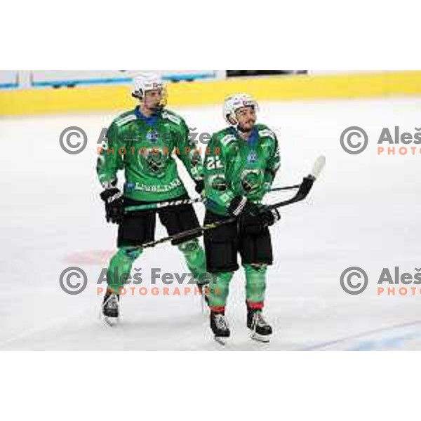 in action during preseason Ice hockey between SZ Olimpija (SLO) and MAC (HUN) in Tivoli Hall, Ljubljana