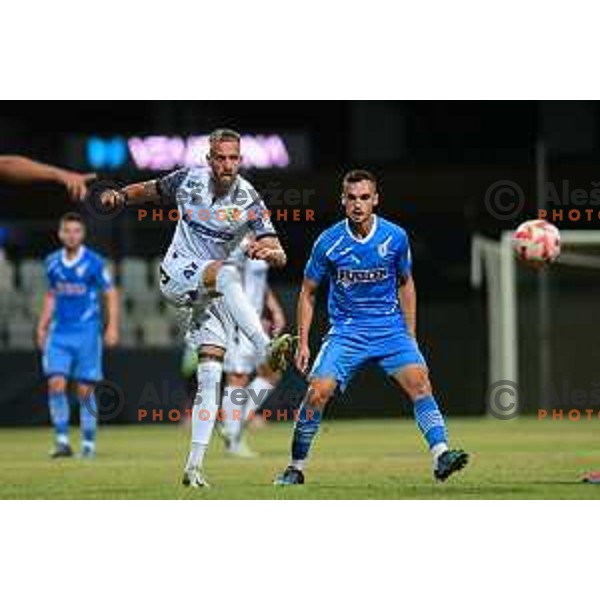 Andrej Kotnik of Koper in action during Prva Liga Telemach 2022-2023 football match between Koper and Radomlje at Bonifika Arena in Koper, Slovenia on August 13, 2022