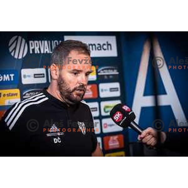 Damir Contala, head coach of Mura at the press conference during Prva liga Telemach football match between Mura and Tabor in Fazanerija, Murska Sobota, Slovenia on August 13, 2022. Photo: Jure Banfi