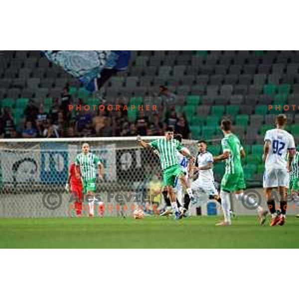 in action during Prva Liga Telemach 2022-2023 football match between Olimpija and Gorica in SRC Stozice, Ljubljana, Slovenia on August 15, 2022