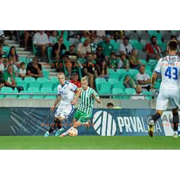 in action during Prva Liga Telemach 2022-2023 football match between Olimpija and Gorica in SRC Stozice, Ljubljana, Slovenia on August 15, 2022