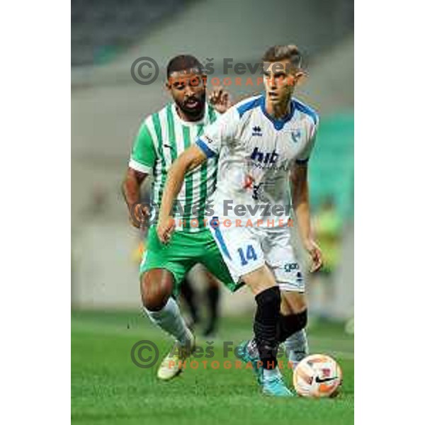 in action during Prva Liga Telemach 2022-2023 football match between Olimpija and Gorica in SRC Stozice, Ljubljana, Slovenia on August 15, 2022